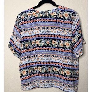 Anna & Frank Blouse Petal Floral Blouse Small Silk VTG Shell Grannycore Cottage